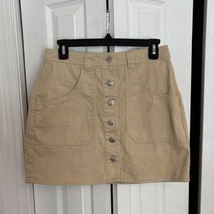 Tan Button-Front Women's Skirt